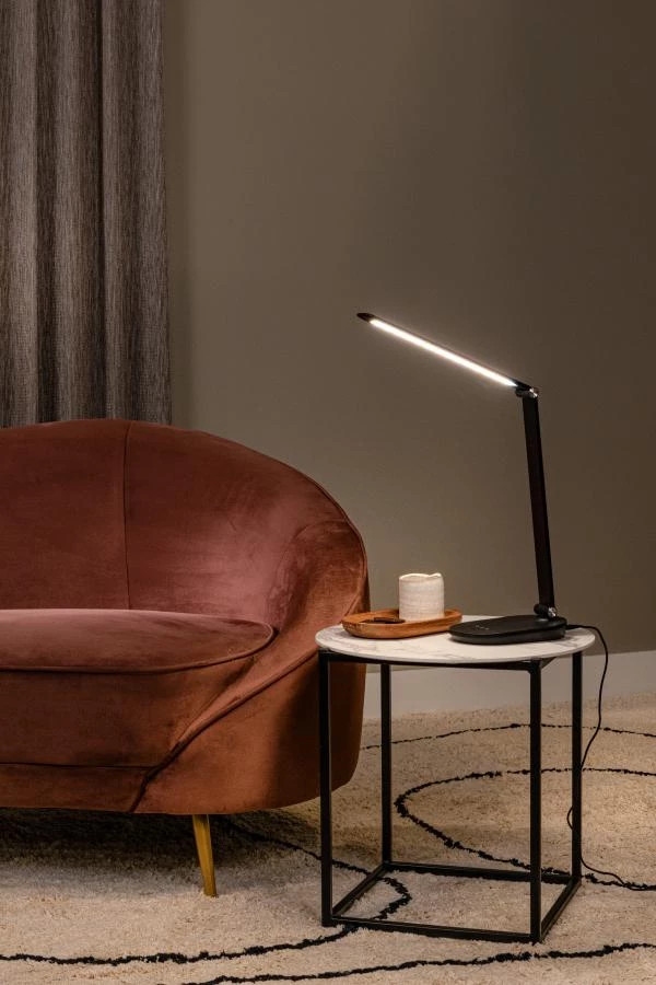Lucide ALDWIN - Bureaulamp - LED Dimb. - CCT - 1x8W 2800K/6500K - Zwart - sfeer 1